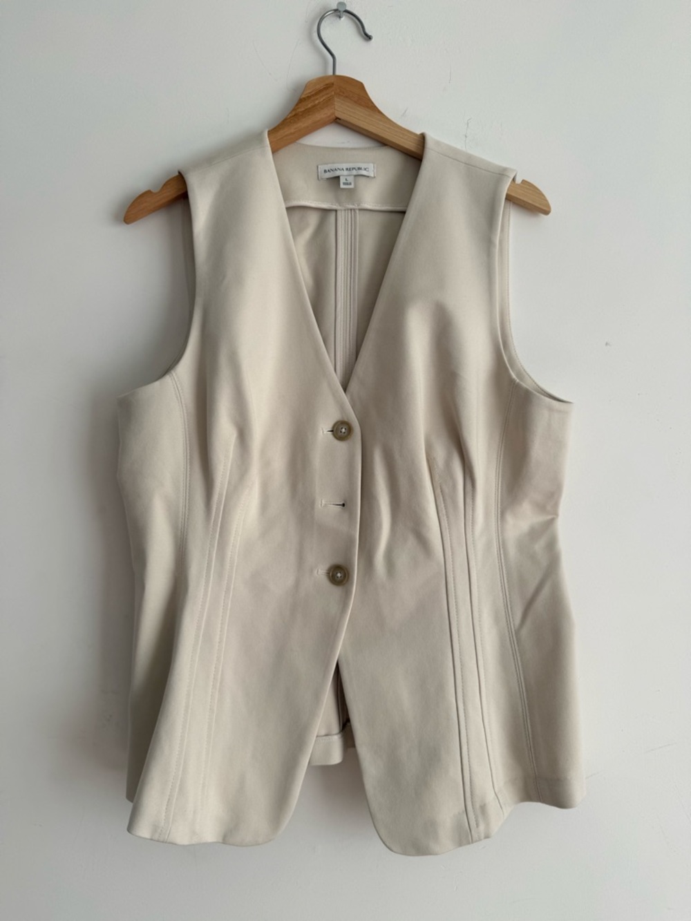 Banana Republic Cream Tailored Sleeveless Vest